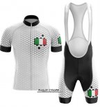 2020 Maillot Ciclismo Italie Blanc Manches Courtes et Cuissard (4)